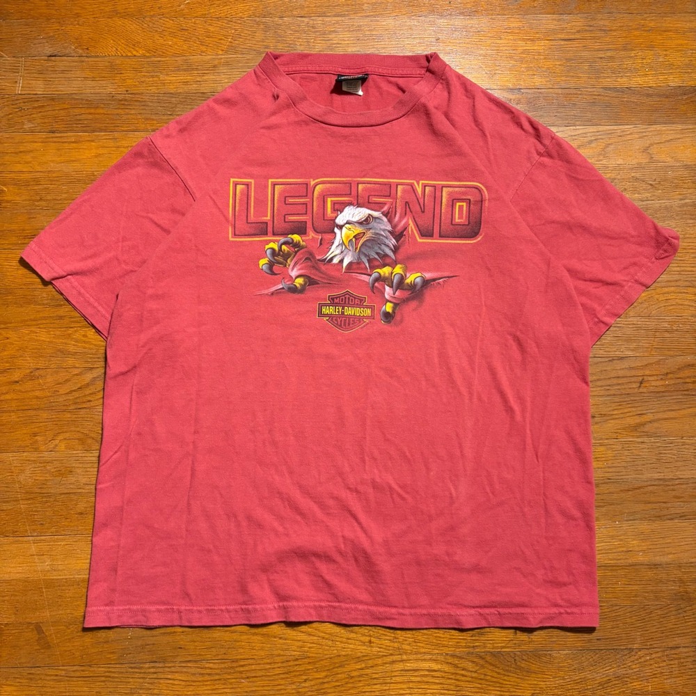 Vintage Harley-Davidson Legend Eagle Graphic T-Shirt 2005 Red Mens XL Lebanon NJ